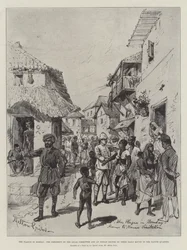 The Plague in Bombay, the President of the Local Committee and an Indian Doctor on their Daily Round in the Native Quarter